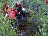 Aid to two stranded hikers in Lundy Canyon