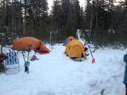 Tents in snow